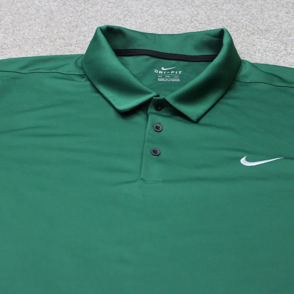 Nike Polo Shirt Mens 4XLT XXXXL-Tall Green Dri-Fit 100% Polyester Short Sleeve - Picture 4 of 13